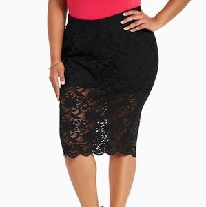 Torrid sz18 Black Lace Pencil Skirt